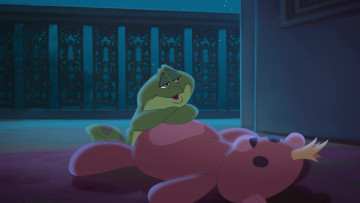 Картинка мультфильмы the+princess+and+the+frog игрушка мишка медведь балкон корона лягушка