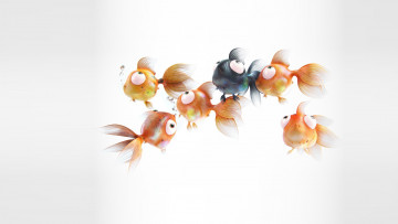 Картинка рисованное животные +рыбы детская золотая рыбка арт рыбки