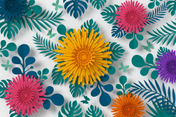Картинка векторная+графика цветы+ flowers colorful рендеринг цветы узор композиция floral rendering paper composition