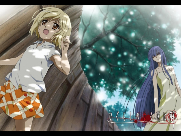 Обои картинки фото аниме, higurashi, no, naku, koro, ni, furude, rika, takano, miyo