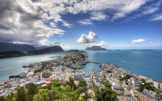 Обои картинки фото alesund, norway, города, пейзажи