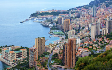 обоя monaco, города, монте, карло, монако, пейзаж, море, здания
