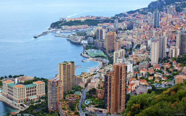 Обои картинки фото monaco, города, монте, карло, монако, пейзаж, море, здания