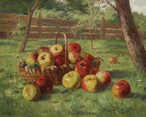 Картинка рисованные еда яблоки