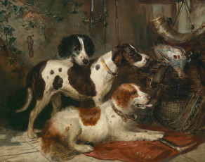 Картинка рисованные william morris собаки