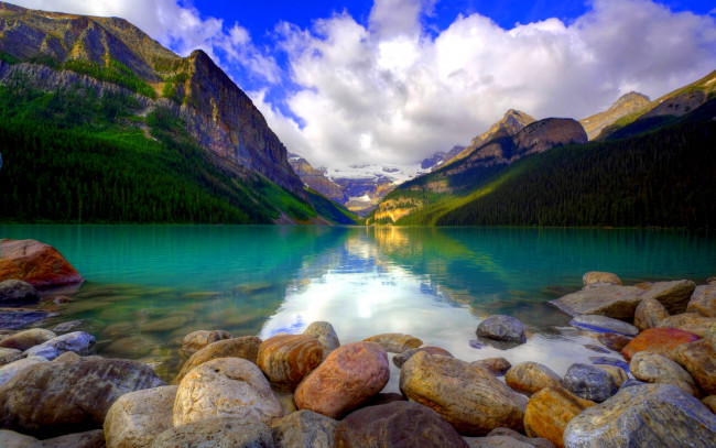 Обои картинки фото lake, view, природа, реки, озера, перспектива, горы, озеро, камни