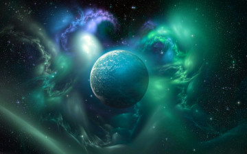 Картинка космос арт краски планета туманность звезды вселенная