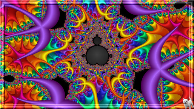 Обои картинки фото 3д, графика, fractal, фракталы, узор, цвета, щенок