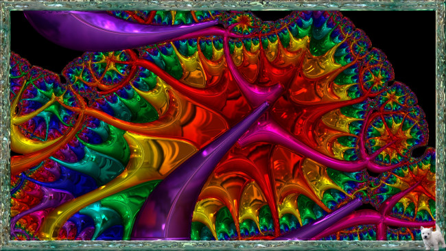 Обои картинки фото 3д, графика, fractal, фракталы, узор, цвета, щенок
