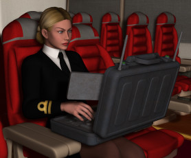Картинка stewardesses 3д+графика фантазия+ fantasy взгляд девушка
