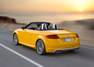 Картинка автомобили audi желтый tts roadster 2014г 8s