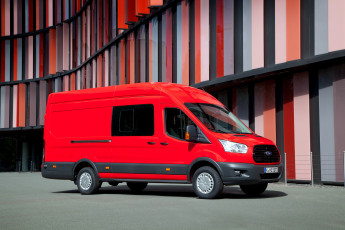 обоя автомобили, ford trucks, красный, 2014г, l4h3, double-cab-in-van, jumbo, transit, ford