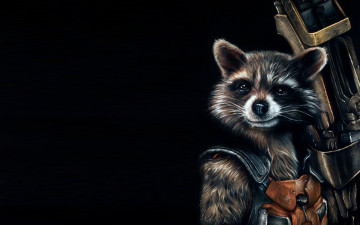 Картинка рисованные кино art rocket raccoon ракета фон арт guardians of the galaxy стражи галактики енот