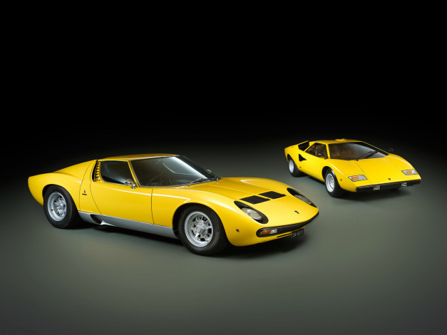 Обои картинки фото автомобили, lamborghini, sv, p400, miura, желтый, uk-spec