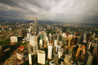 Картинка kuala+lumpur+panorama города куала-лумпур+ малайзия башня панорама