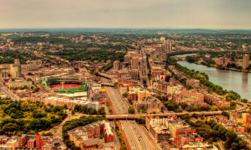 Картинка boston города бостон+ сша река обзор