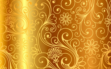 Картинка векторная+графика цветы+ flowers gradient фон vintage golden vector background золото орнамент узор