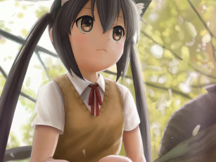 Картинка аниме k-on девушка фон взгляд