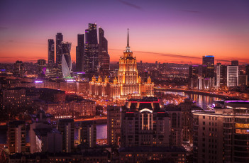 Картинка hotel+ukraine+and+moscow+city+business+center города москва+ россия столица