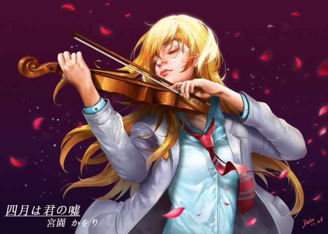 Обои картинки фото аниме, shigatsu wa kimi no uso, твоя, апрельская, ложь