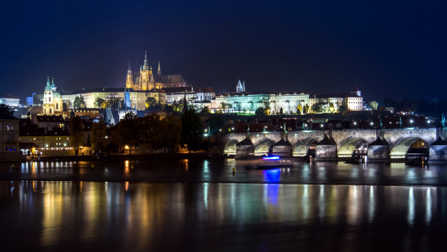 Обои картинки фото города, прага , Чехия, влтава, река, мост