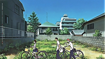 Картинка календари аниме девушка велосипед город дом здание улица 2019 парень calendar