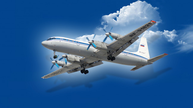 Обои картинки фото ил-18, авиация, пассажирские самолёты, ил18, пассажирский, самолет, дальнемагистральный, гражданская