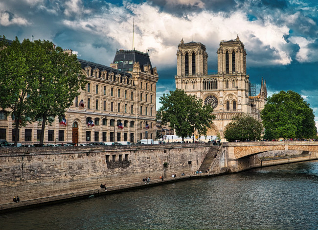 Обои картинки фото cath&, 233, drale notre-dame, города, париж , франция, простор