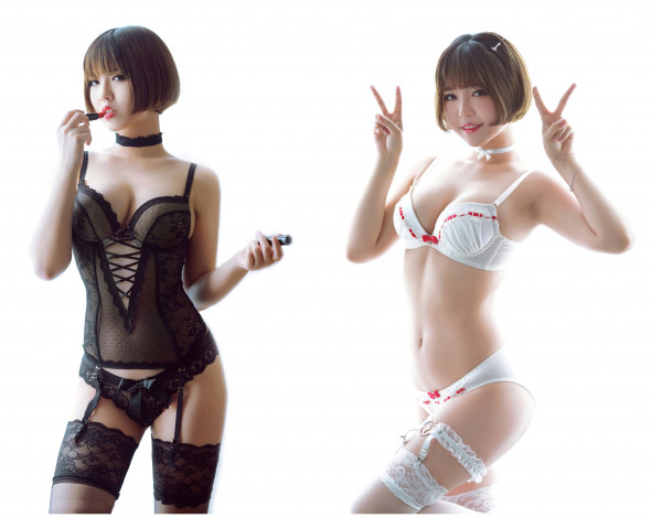 Обои картинки фото девушки, - азиатки, азиатка, кружевное, белье