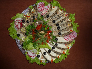 Картинка еда рыбные+блюда +с+морепродуктами зелень маслины фаршированная щука