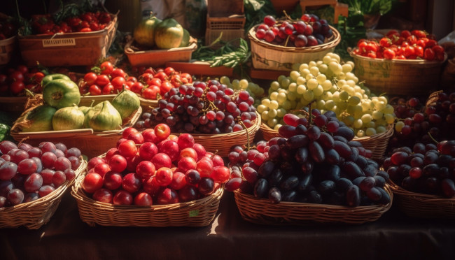 Обои картинки фото еда, фрукты,  ягоды, инжир, виноград, сливы