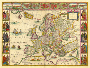 обоя старинная, карта, европы, разное, глобусы, карты, европа