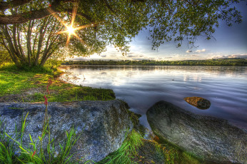 Картинка природа реки озера берег дерево камни река
