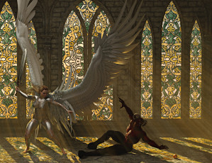 Картинка 3д+графика ангел+ angel бой ангел демон