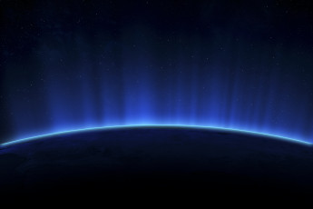 Картинка космос арт планета свет энергия синий