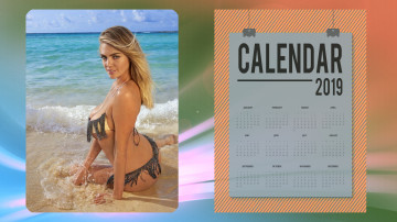 обоя календари, девушки, водоем, взгляд, женщина