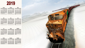 Картинка календари 3д-графика локомотив поезд вагон