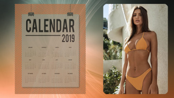 обоя календари, девушки, купальник, взгляд, женщина