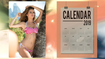 обоя календари, девушки, женщина, купальник