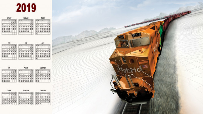Обои картинки фото календари, 3д-графика, локомотив, поезд, вагон