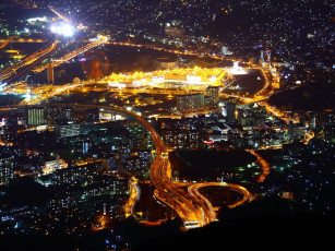 Картинка города огни ночного
