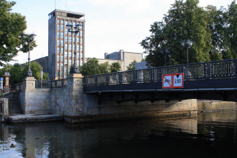 Картинка литва клайпеда города мосты здания мост река