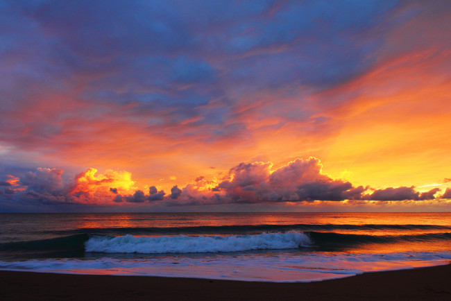 Обои картинки фото природа, восходы, закаты, море, закат
