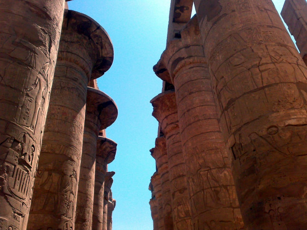 Обои картинки фото города, исторические, архитектурные, памятники, иероглифы, колонны, египет