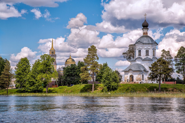 Обои картинки фото валаам, города, православные, церкви, монастыри, храм, вода