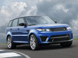 обоя автомобили, range rover, range, rover, sport, 2014г, svr, синий