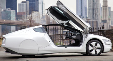 обоя volkswagen xl1 2015, автомобили, volkswagen, белый, 2015, xl1