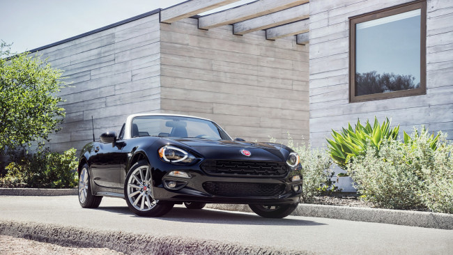 Обои картинки фото fiat 124 spider 2017, автомобили, fiat, чёрный, 2017, spider, 124