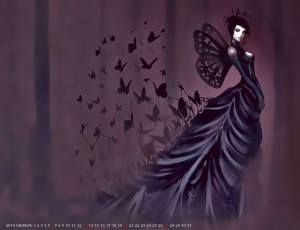 Картинка календари фэнтези крылья бабочка женщина calendar 2019