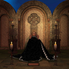 Картинка 3д графика fantasy фантазия девушка свечи
